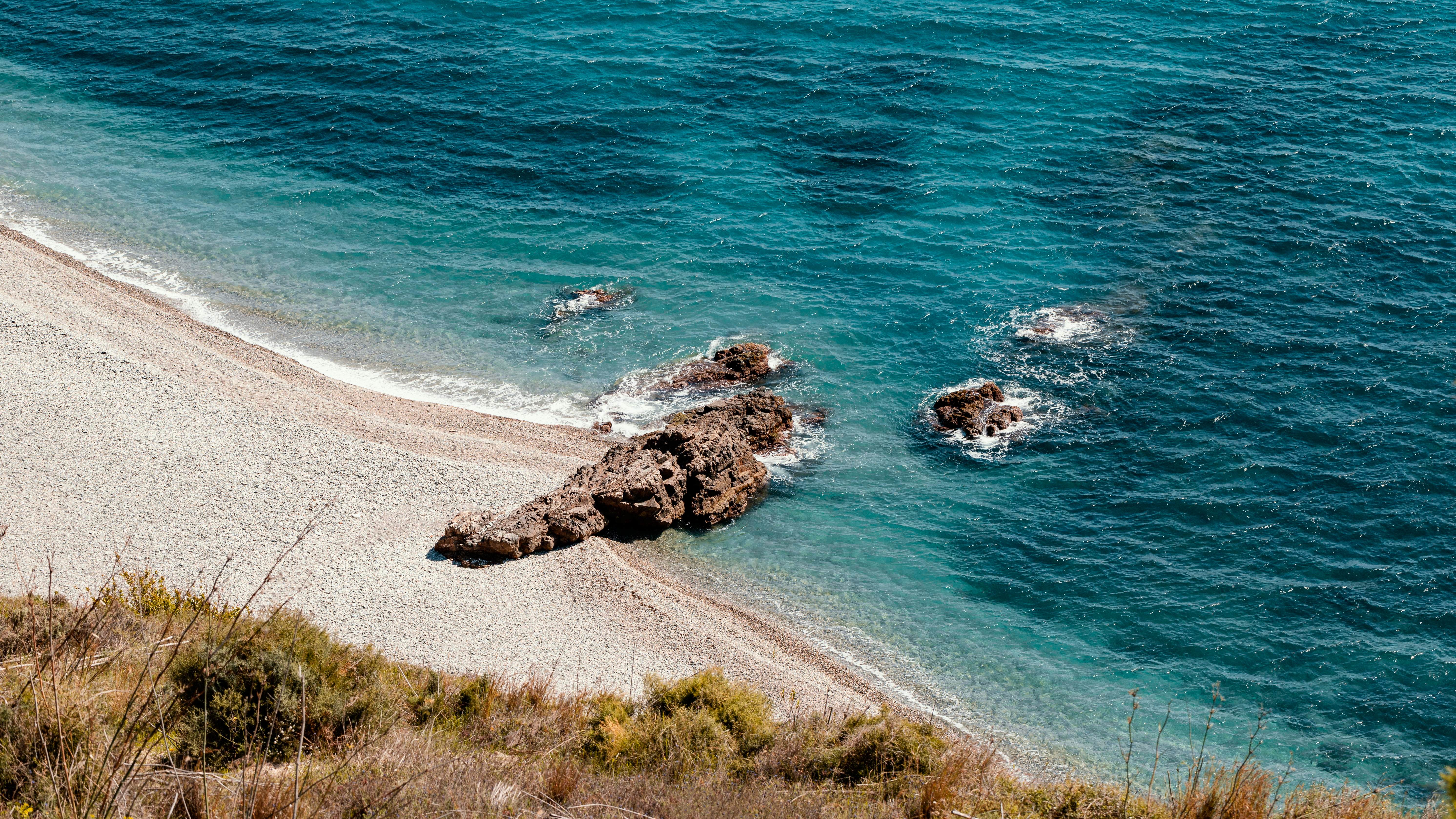 Pebble beach and clear blue sea in Abruzzo